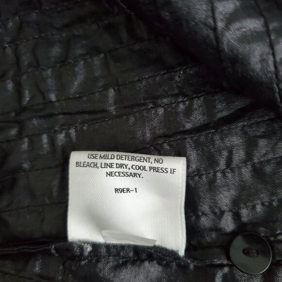 Eileen Fisher Women's Black 100% Silk Tussah Button Down Pintuck Blouse Medium - Picture 11 of 15